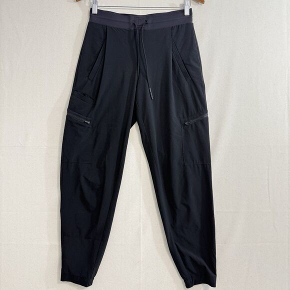 Athleta Venture Pants Womens 0 Black Stretch Joggers Athletic Athleisure Travel - Picture 1 of 12